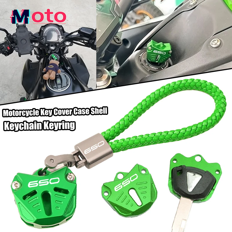 

For Kawasaki Z650 Z 650 Z650RS 2017-2023 2024 Motorcycle CNC Accessories Key Cover Case Shell Keychain Keyring Key Chain Holde