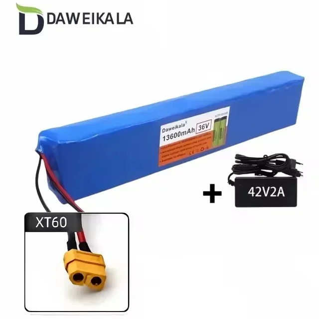 36V10S4P 13.6Ah high-power battery original 18650 lithium-ion battery pack suitable for 42V2A charger, with BMS protection board