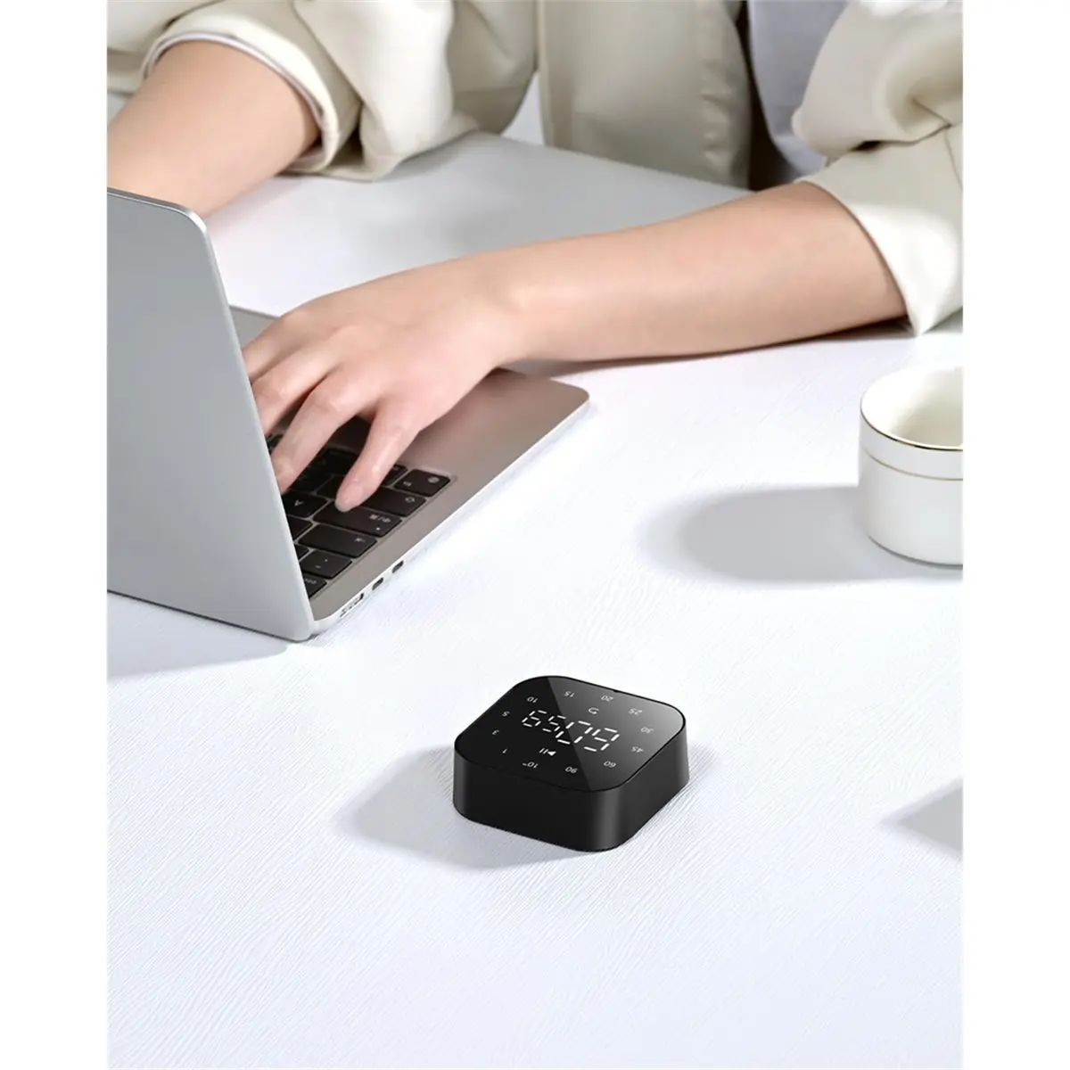 AT16 Digital Kitchen Timer,10s/1/3/5/10/15/20/25/30/45/60/90 Minutes Magnetic Countdown Timer, 199Min Countup Pomodoro Timer