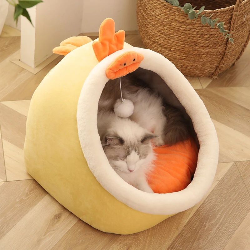 New Pet Products Cute House Cat Basket Supplies Folding Mat Kitten Cave Sleeping Bed Accessories Filler Carpet Litter Small Dog