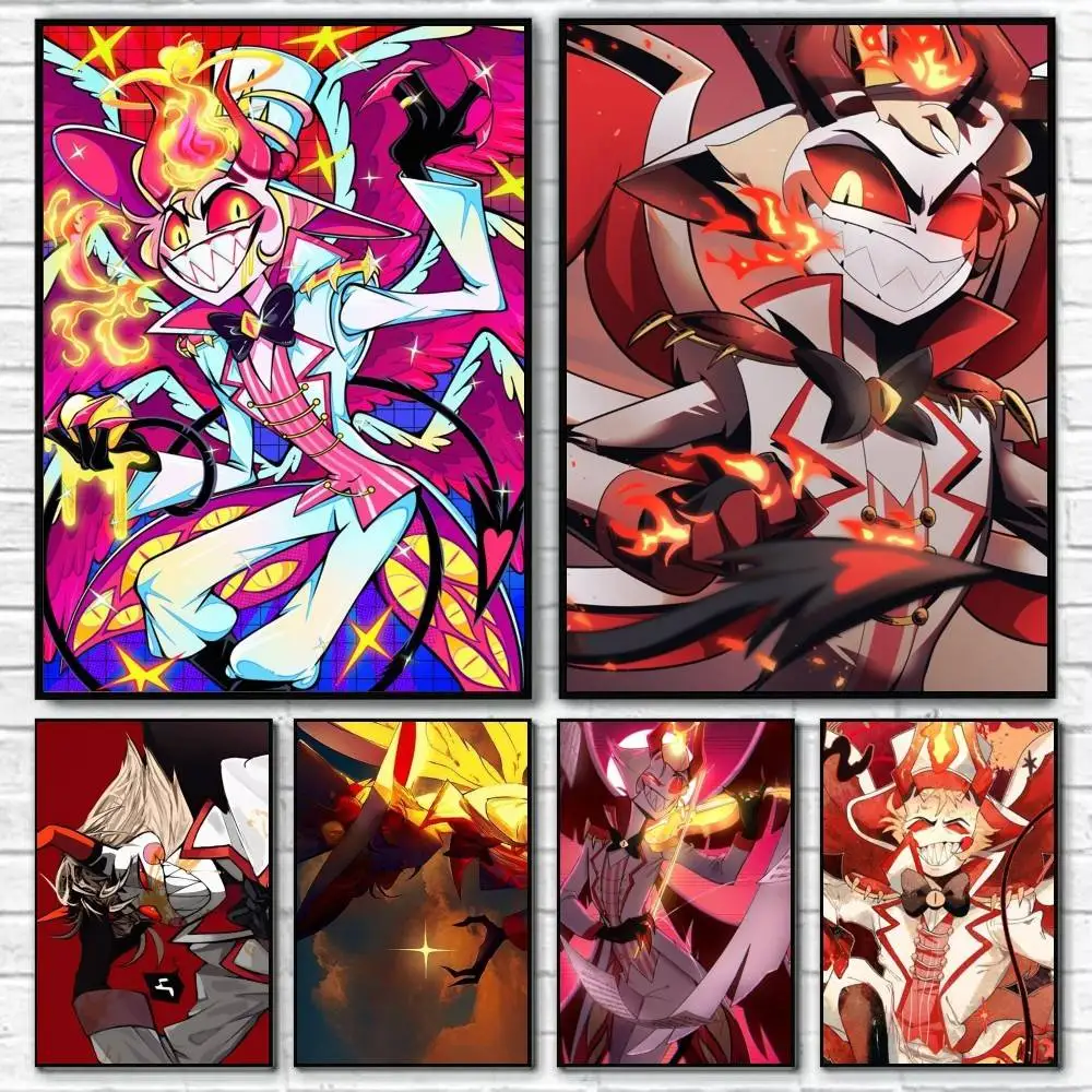 Hazbin H-Hotel Lucifer M-Magne  Anime Character Poster HD Print Wall Art Home Decor