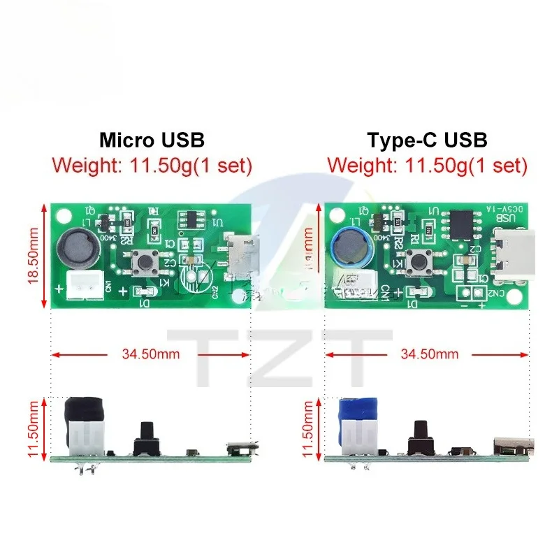 Humidifier USB Spray Module Accessories Atomizer Integrated Circuit Driver Circuit Board DIY Incubation Experimental Equipment