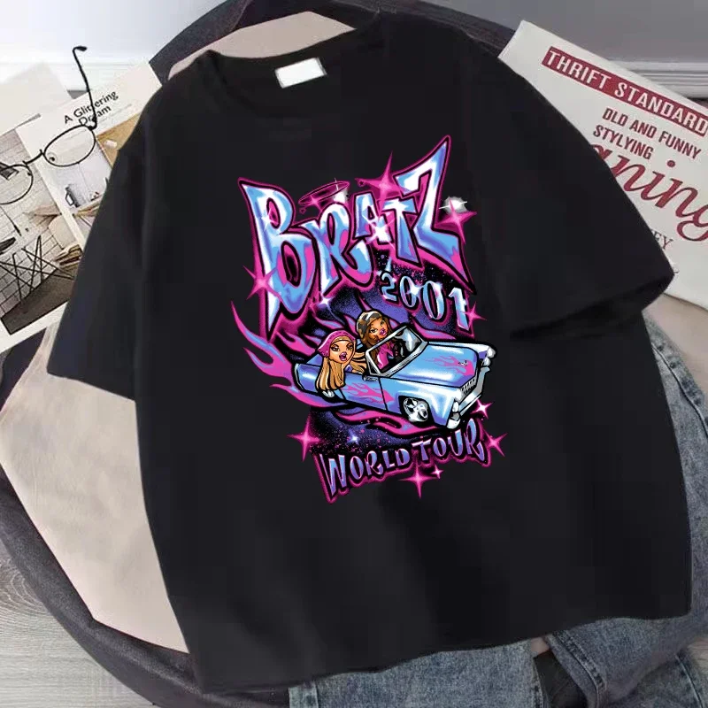 

Summer men's Bratz Harajuku fun cartoon pattern T-shirt round-neck short-sleeved T-shirt Y2k casual wear