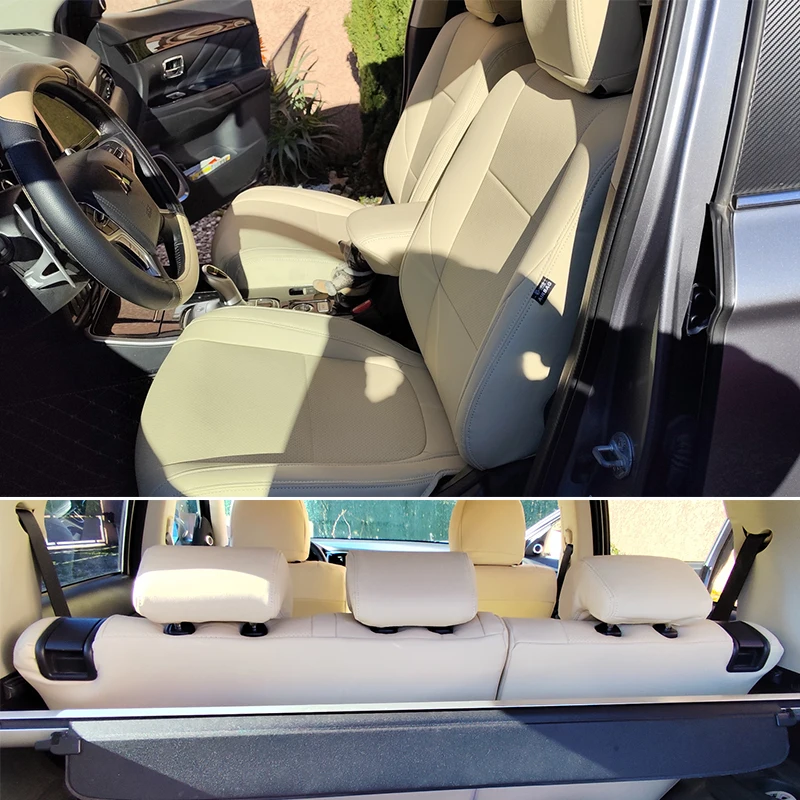 Für Mitsubishi Outlander Maßgefertigte Autositzbezüge Komplettset Vorne Mitte Hinten Sitzkissen 6-Sitzer 7-Sitzer 8-Sitzer – Detail 2