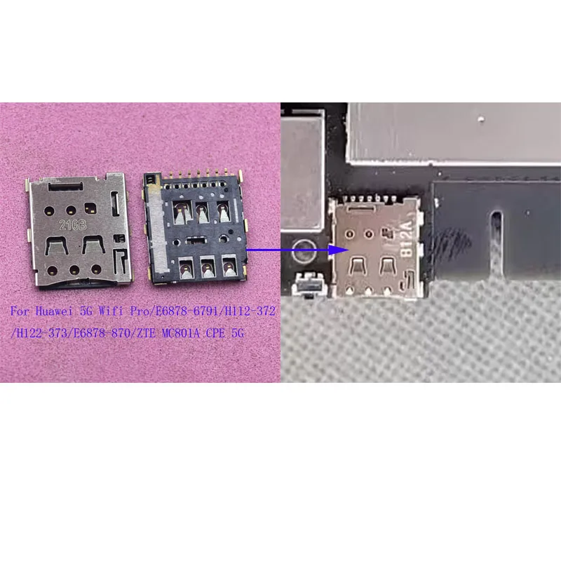 1-50Pcs Sim Card Slot Tray Holder Reader Connector Plug For ZTE Router MC801A Huawei 5G Wifi Pro E6878-6791 H112-373 870 372