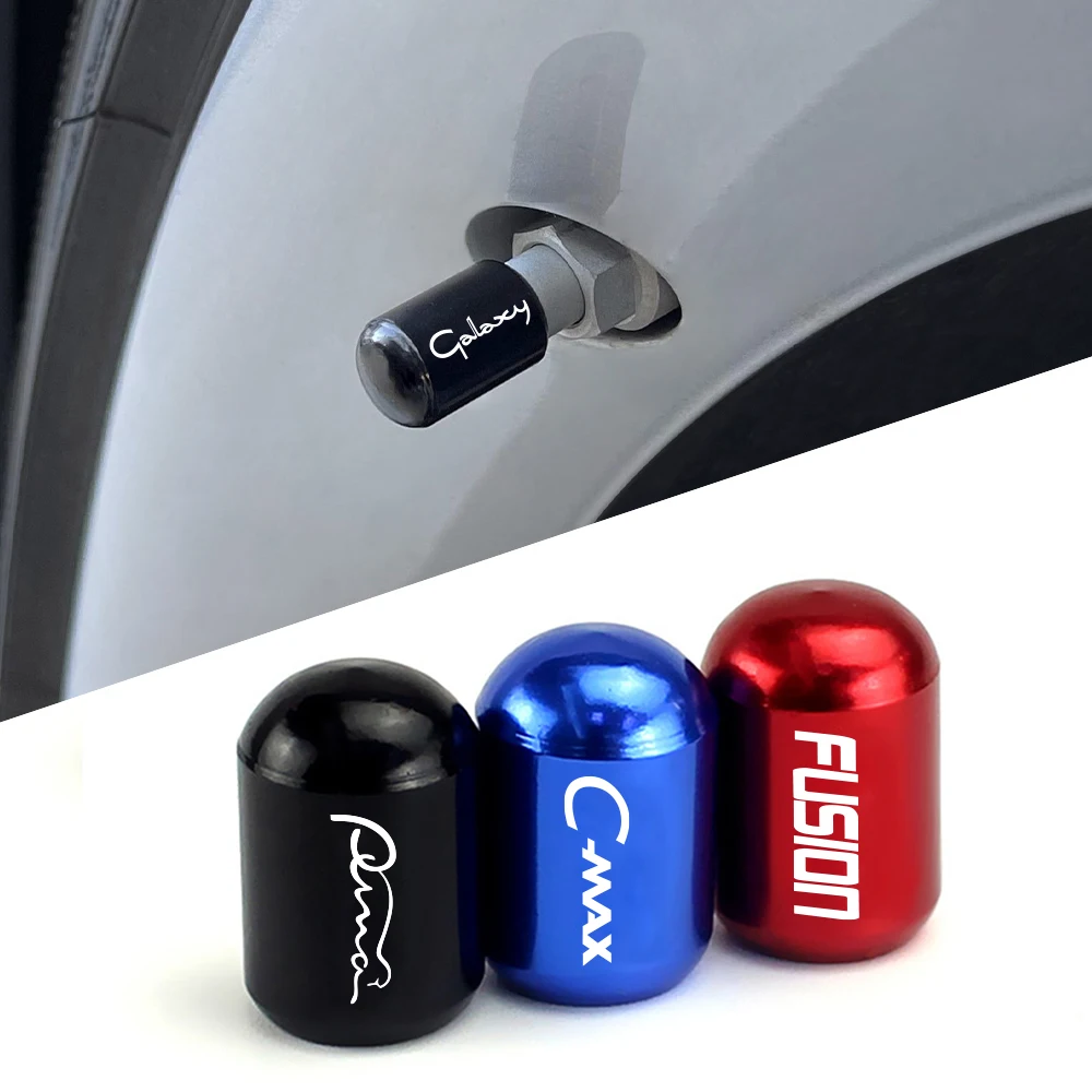 For Ford Transit S-Max C-Max Galaxy KA Raptor Ranger Flex Fusion GT Figo 4Pcs Car Tire Valve Caps Cover Auto Decor Accessories