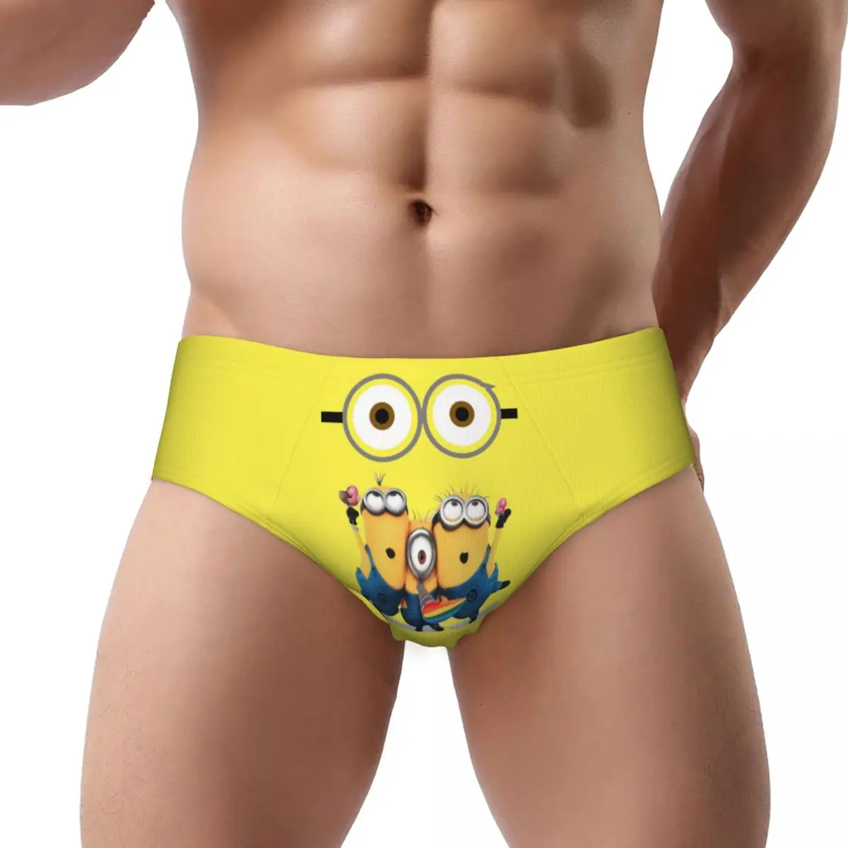 Custom Men Minions Anime Cartoon Panties Underwear Male Soft Briefs Underpants