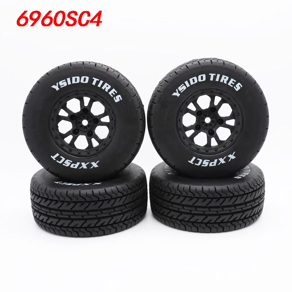 YSIDO 4 stuks 110mm 1/10 Korte Cursus Truck Banden Wiel Met 12mm Hex Voor Slash Arrma Senton HuanQi 727 Vkar 10sc Hpi Rc Auto