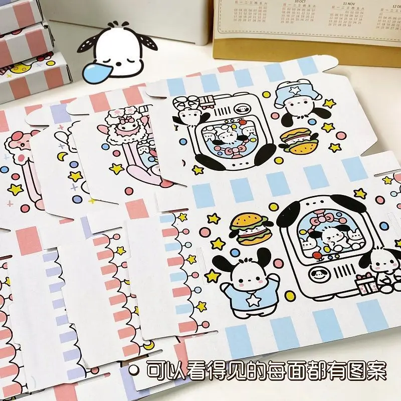 Cute Hello Kitty Doll Machine Series Card Out Aircraft Box Cute Packaging Gift Box Hand Book Packaging Box Christmas Halloween