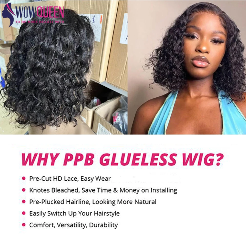 Water Wave Wigs Human Hair Invisible Lace Frontal Wig Glueless Wig Human Hair Ready To Wear And Go Wigs Curly Wigs For Women