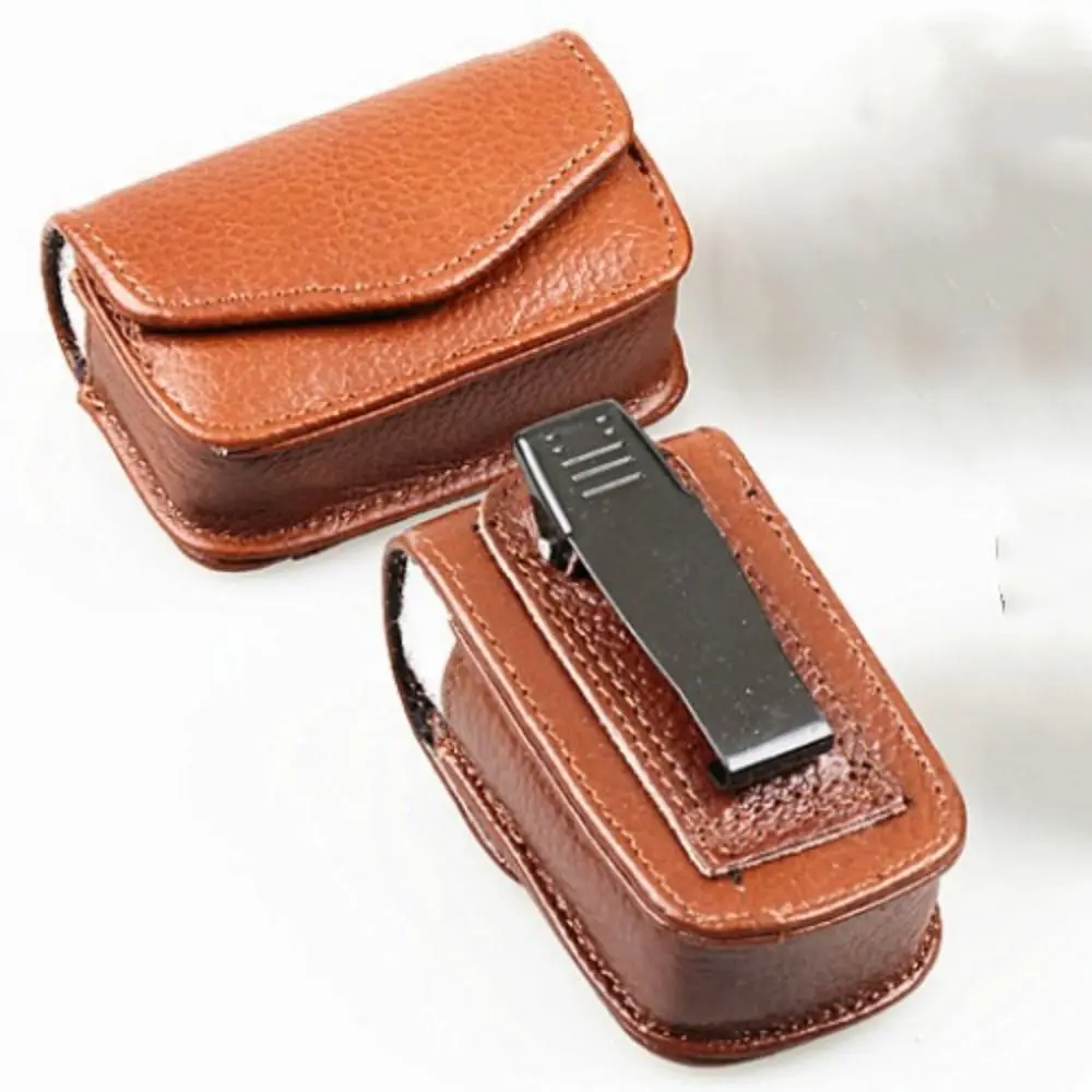 Classic Belt Wearable PU Leather Glasses Case Men Portable Leather Folding Glasses Storage Box Women multi-functional Bag