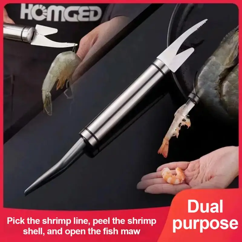 Multifunctional Knife Fast Shrimp Peeler Fish Scale Knife Stainless Steel Shrimp Line Cutter Cutting Scraping Knife Kitchen Tool