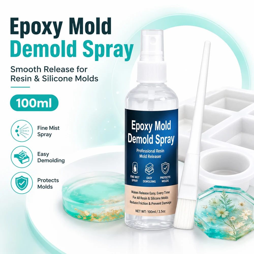 Mold Release Spray for Resin Molds – Water-Based Silicone Release & Protectant for Silicone and Epoxy Resin Molds, Fast-Drying