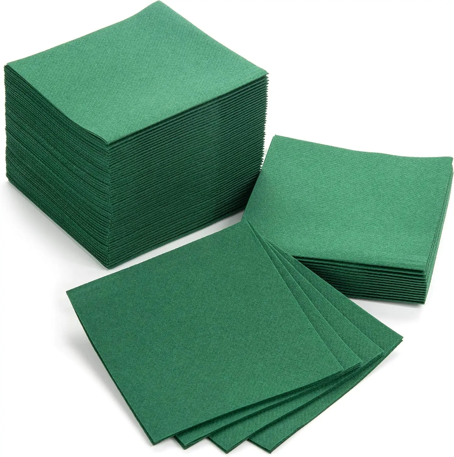 

Linen-Like Paper Cocktail Napkins - Bulk 100 Count, 4.75" Square, Green - Absorbent & Soft for Parties
