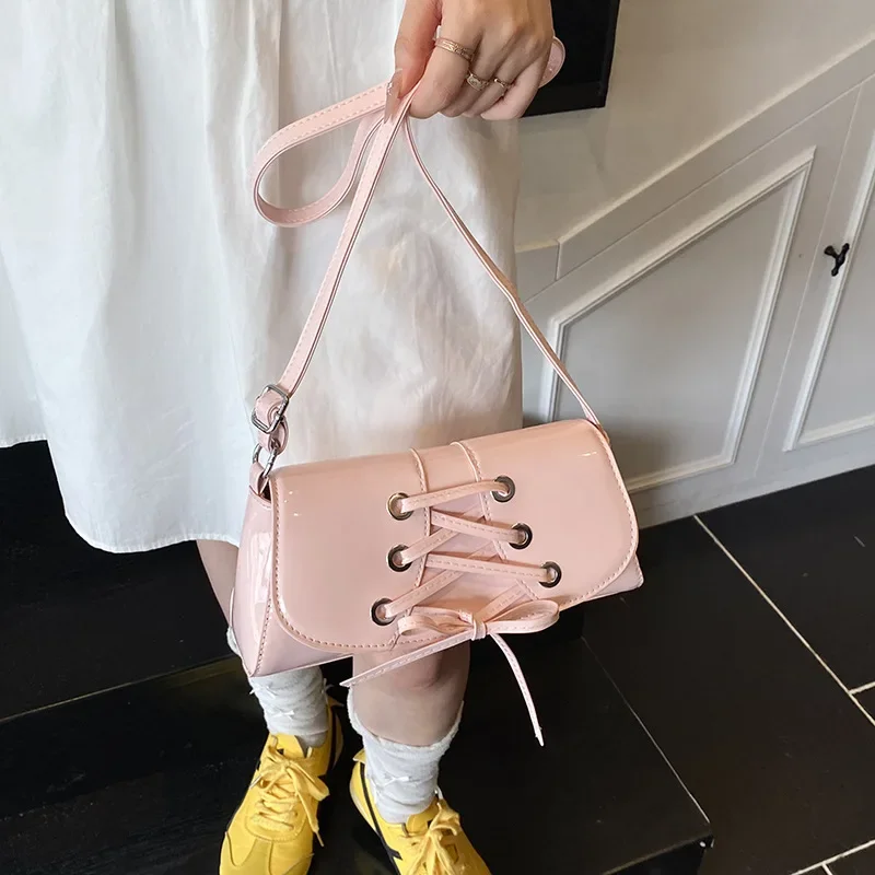 

2025 Summer New Arrival Korean Style Butterfly Knot Shoulder Bag Compact Crossbody Design for Women's Fashion