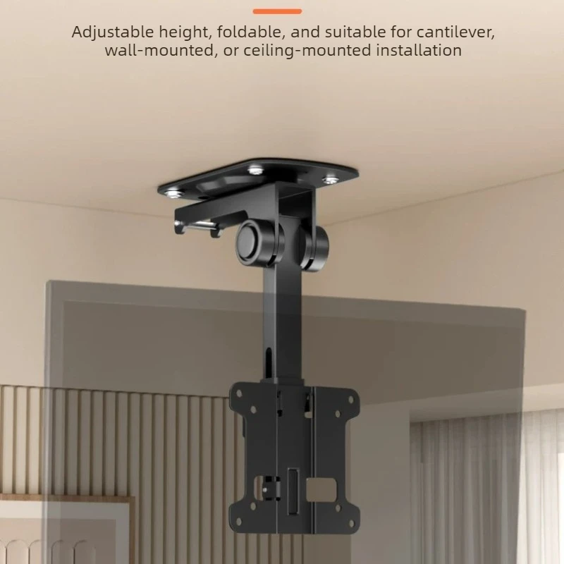 Foldable TV Ceiling Mount Bracket Car RV Roof Hanging Stand Inverted Suspended Display Holder Adjustable Overhead Screen Rack