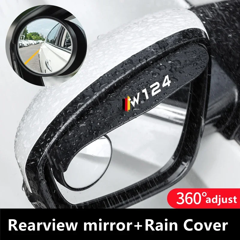 TUXUEZAI Auto Rearview Mirror Protector Rain Eyebrow With Small Round Mirror A Pair Of Thickened For Mercedes Benz W124