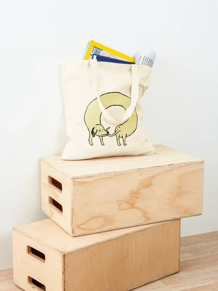 Yellow Donut Doggo Tote Bag sacs de shopping shopping bag logo bags for women tote bags cloth bags
