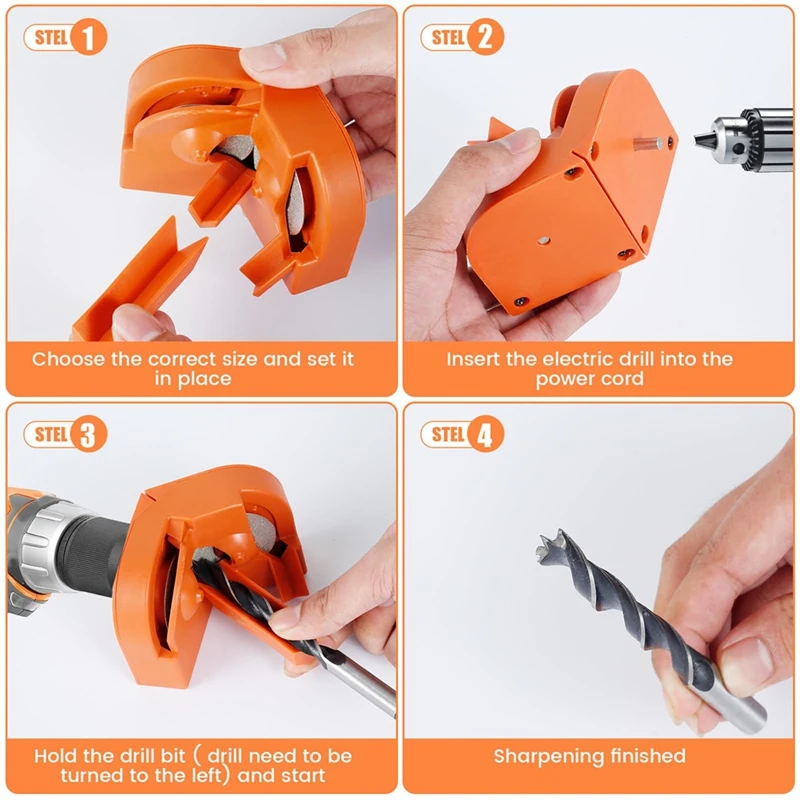 ABFS Drill Bit Sharpener For All Bits(5/64-5/8 Inch ), Multipurpose Drill Bit Grinding Tool Attachment With Grinding Wheels