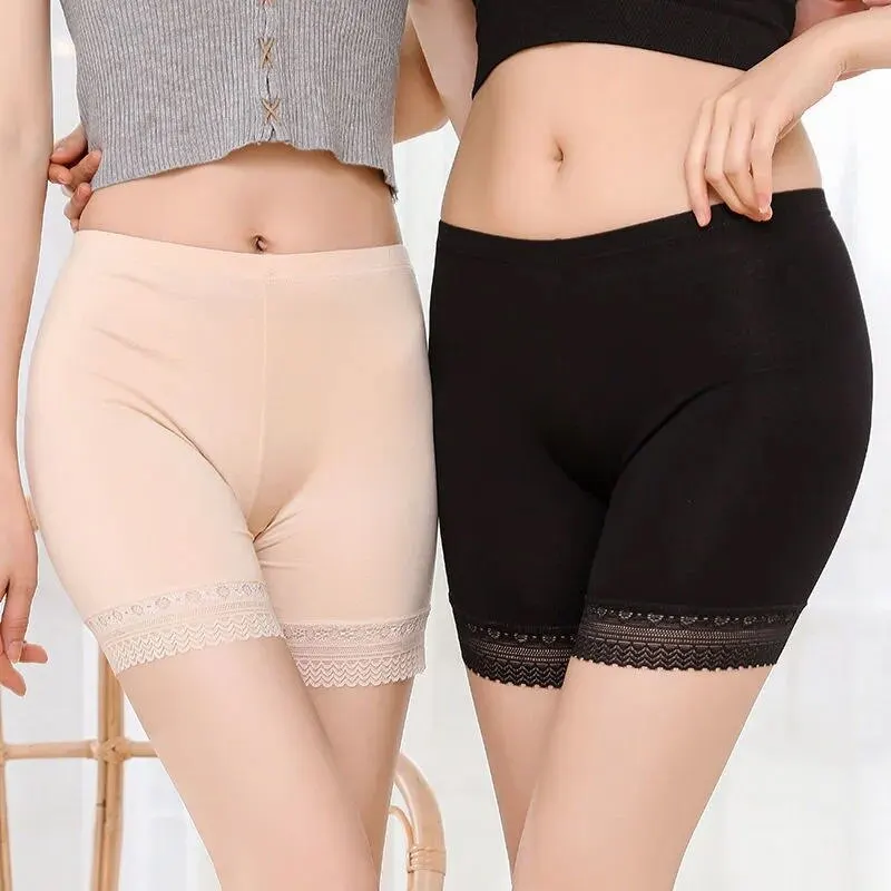 New Summer Female Panties Lace Seamless Safety Short Pants Womens High Waist Stretch Shorts Briefs Slimming Under Skirt Shorts