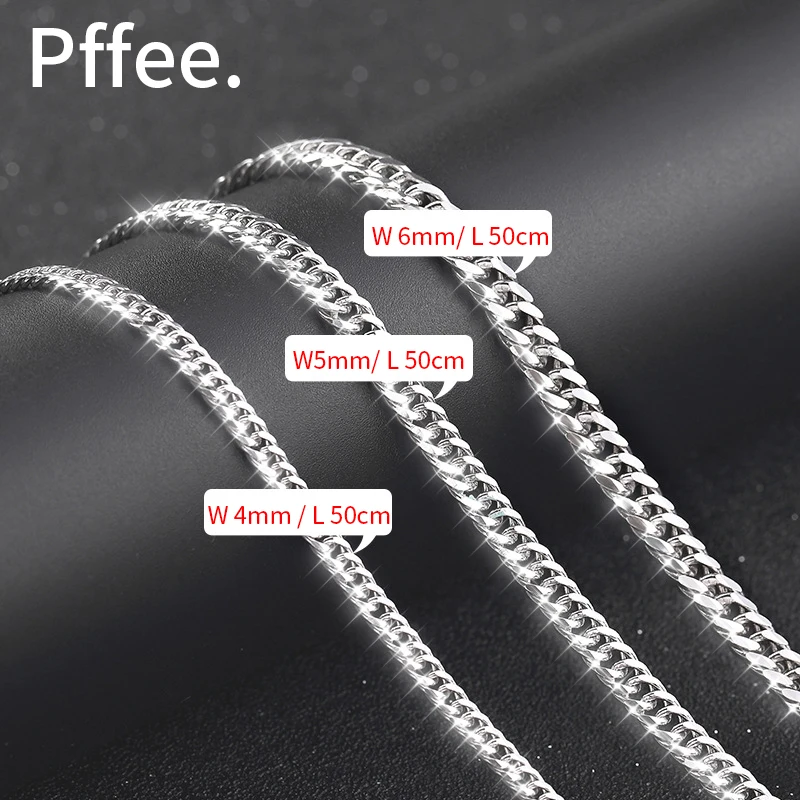 925 Sterling Silver Certified Jewelry Hiphop Man Necklace 4mm 5mm 6mm Punk Male Chain Necklaces Men Cuba Chains Christmas Gift