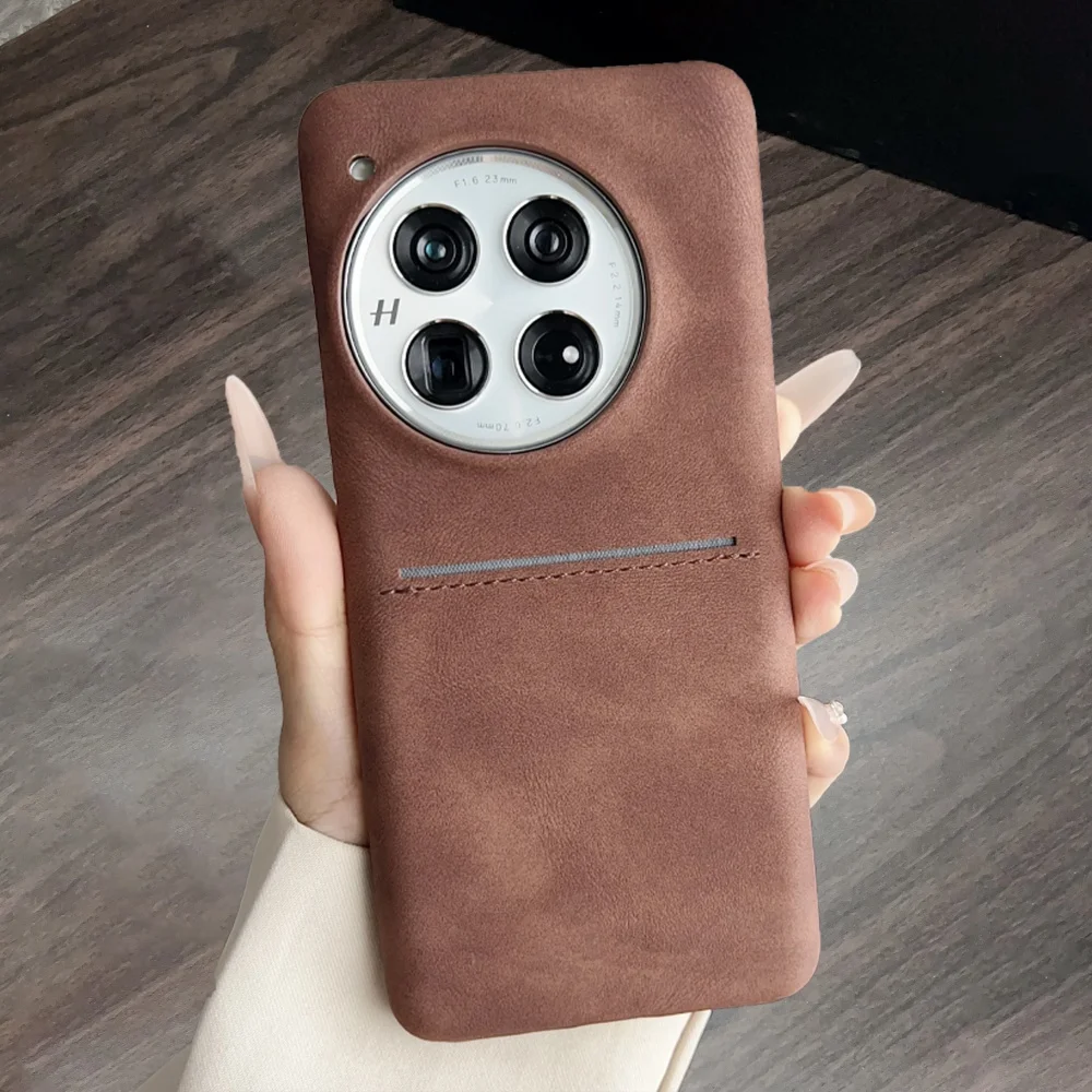 حريري جلد الغنم محفظة حمل بطاقات جراب هاتف ل OnePlus 13 13R 12 12R 11 11R ACE5 ACE2 ACE3Pro الأعمال غطاء مدرع مقاوم للصدمات