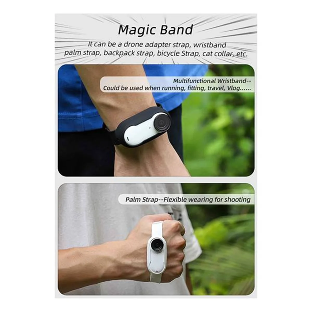 StalNYLIFE-Étui de protection en silicone pour appareil photo Insta360 GO3 GO 3S, 6 000 pouces, dragonne de montage, sangle de sac à dos B