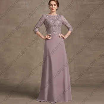 Robes de mère de la mariée avec manches personnalisées, robes de soirée de mariage, occasion formelle, crépuscule