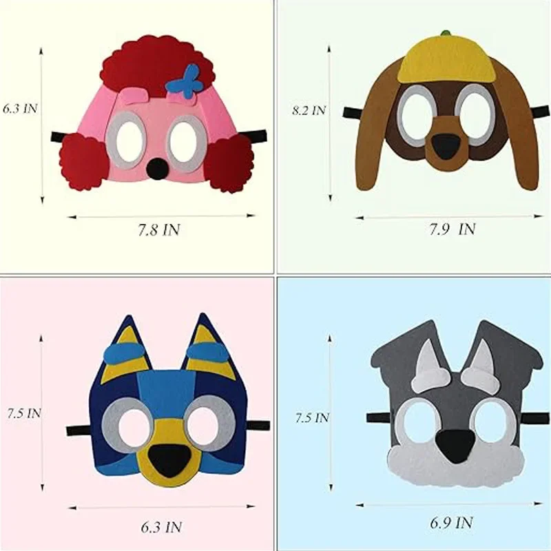 12pcs Blueyi Mask Cute Cartoon Themed Party Props Kids Anime Birthday Blindfold Ventilate Eye Masks Eye Cover Children Gifts New