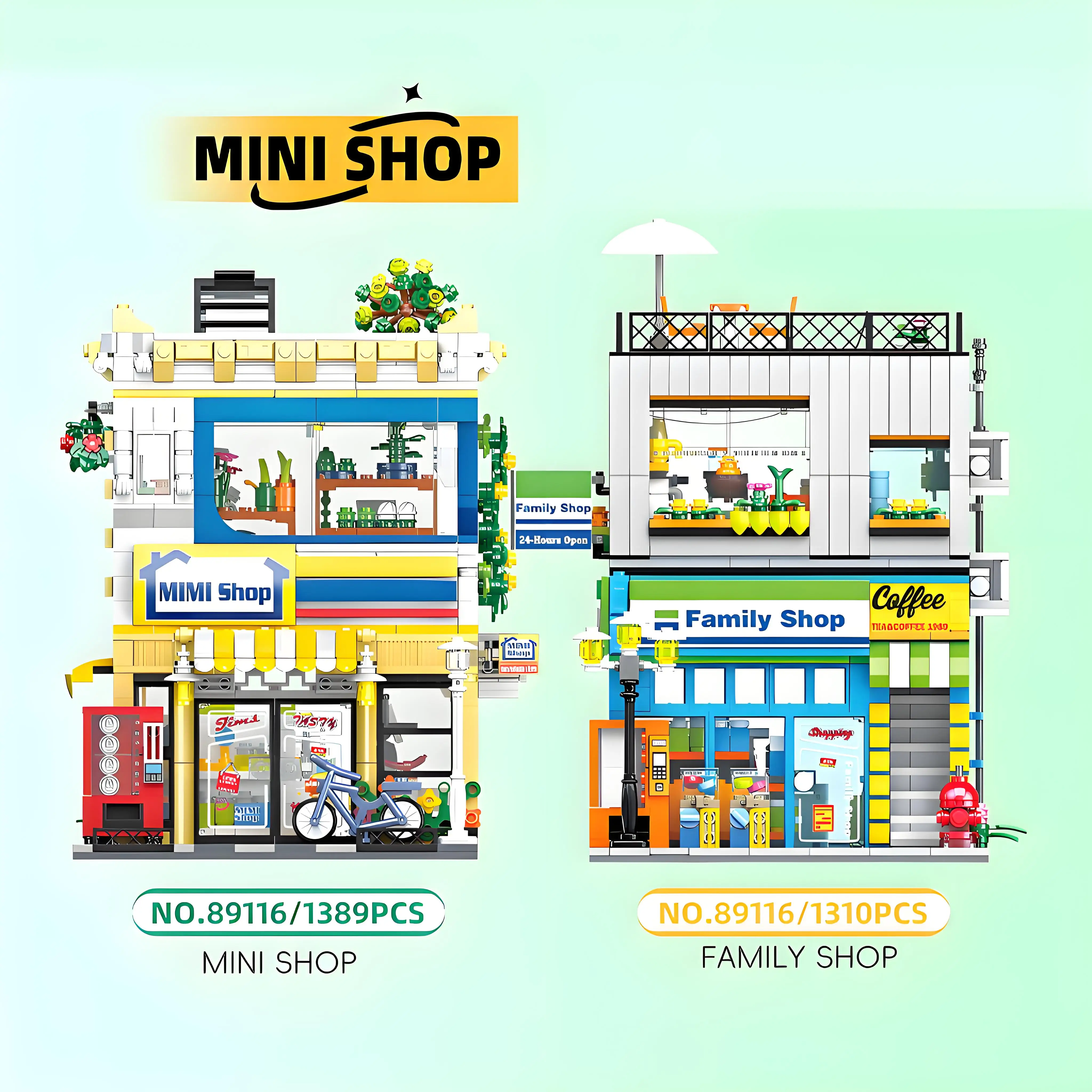 Familie Mini Winkel Model Bouwstenen MOC Stad Modulaire Architectuur Stedelijke Infrastructuur Bakstenen Ideeën Speelgoed Cadeau Kinderen Jongens Meisjes