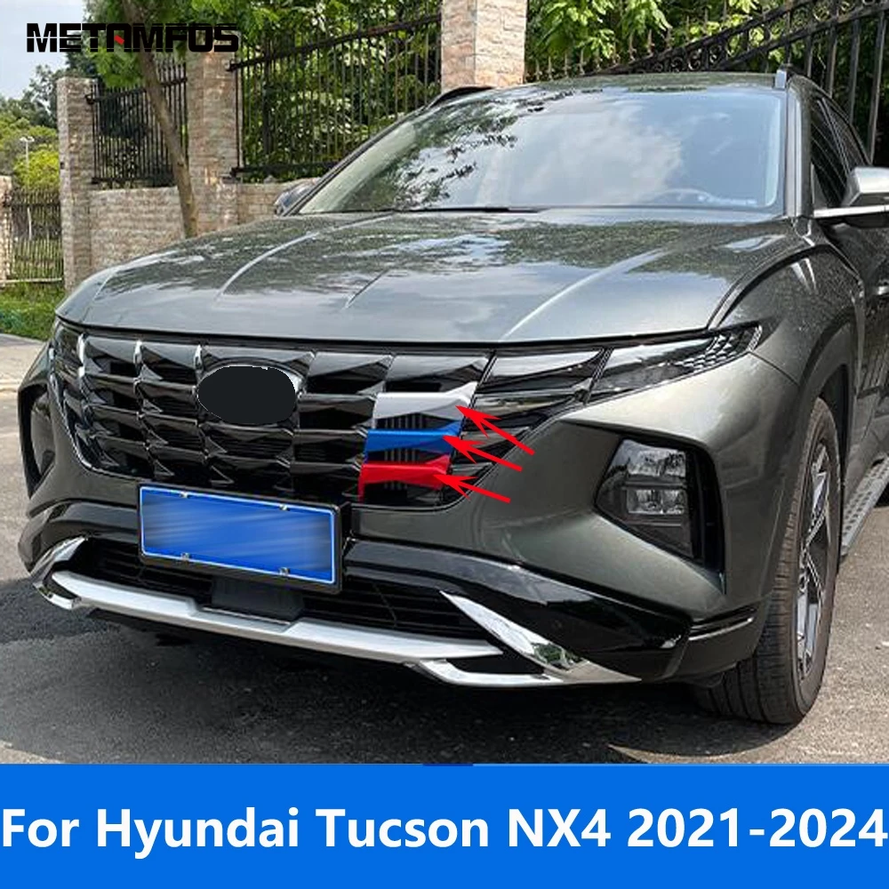 

Для Hyundai Tucson NX4 2021 2022 2023 2024, передний центральный бампер, вставка, решетка, гоночная решетка, накладка, аксессуары, Стайлинг автомобиля