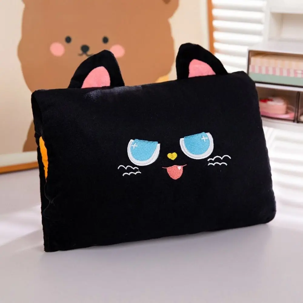 Oreiller chauffe-mains de dessin animé, joli oreiller de sieste doux Kawaii pour le bureau, oreiller chauffant pour garder au chaud, jouet en peluche mignon pour l'école