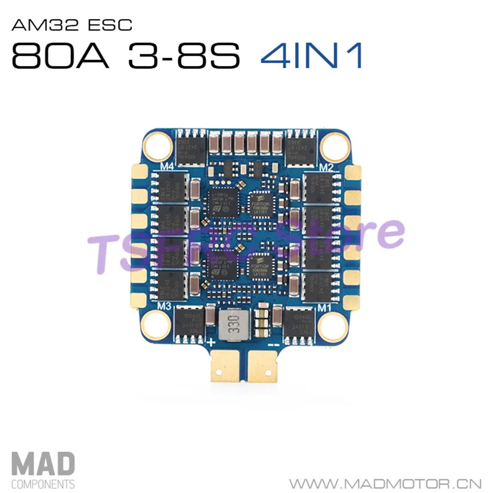 Novo MAD AM32 80A 3-8S 4 em 1 Quatro em Um Ajuste Elétrico de Alta Tensão Adequado para Máquina Crossover FPV
