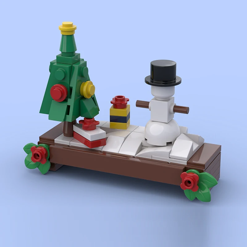 مدينة شارع عرض نموذج MOC قوالب بناء زخرفة عيد الميلاد وحدات التكنولوجيا الأطفال هدايا العيد تجميع اللعب البدلة