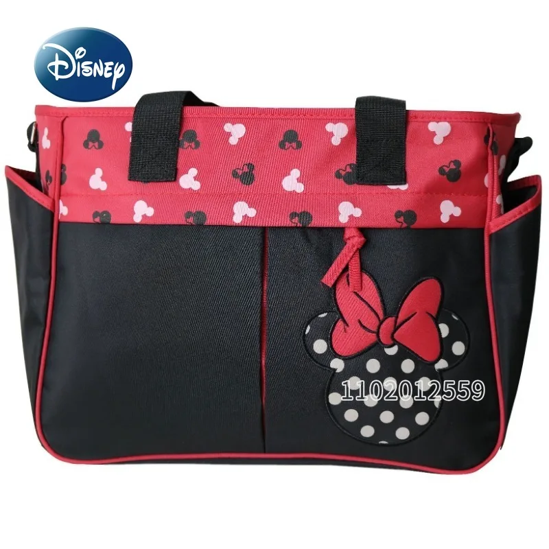 Disney Mickey\'s New Diaper Bag Handbag Luxury Brand Fashionable Baby Bag Cartoon 5-piece Set Baby Diaper Bag Multi Functional