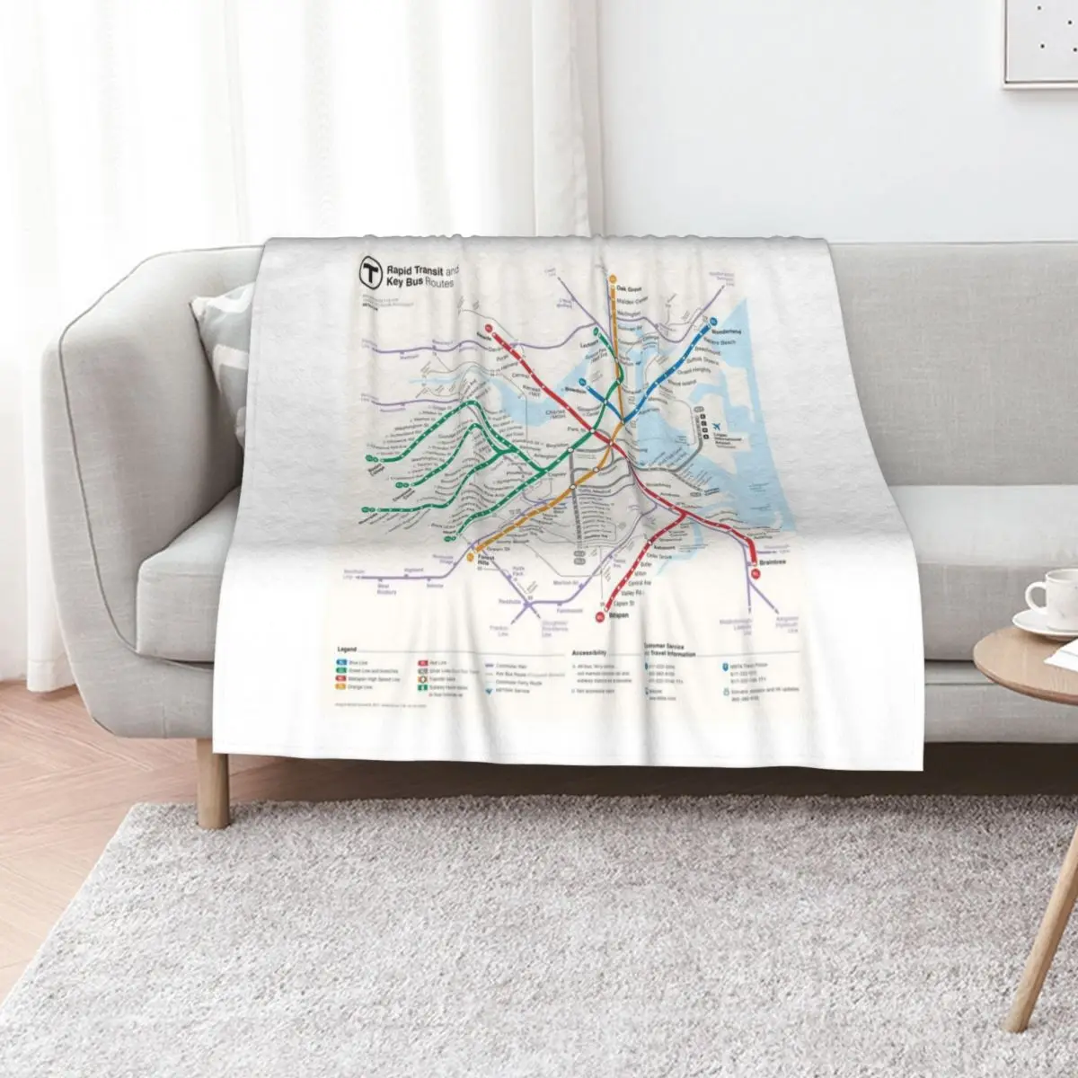 Boston Area Transport System Map Throw Blanket Softest christmas gifts Hairys Luxury Throw Bed covers Blankets