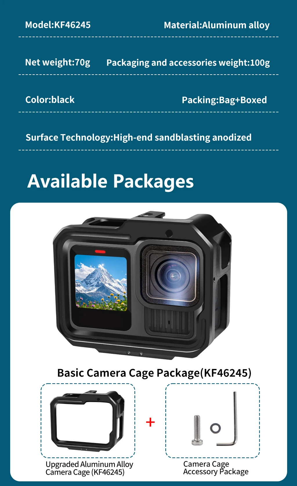 Aluminiumlegierungs-Kamerarahmenkäfig mit Cold-Shoe-Halterung, magnetischem, faltbarem Adapterhalter für GoPro Hero 13 11 10 Black Housing Rig – Detail 11
