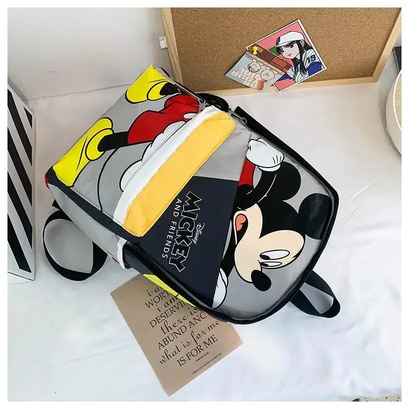 Saco de escola dos desenhos animados da disney mickey mouse mochila impressa bonita e leve para meninos e meninas, bolsa de faculdade nova