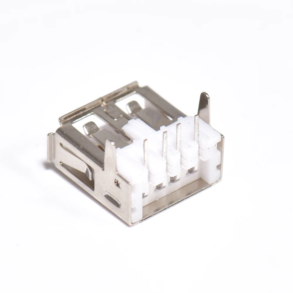 2022 Hot Sale 10Pcs USB Type A Standard Port Female Solder Jacks Connector PCB Socket Straight Leg Roll Edge White Glue