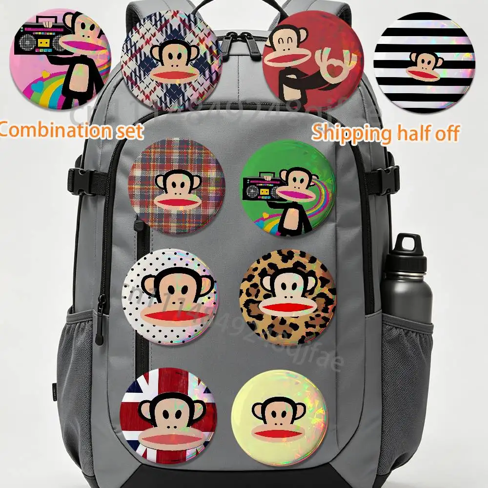 

Cartoon emoticons Paul Frank 2 piece set Pins Creativity Printed Pictures Text Metal Lapel Badges Brooches Jewelry Gift
