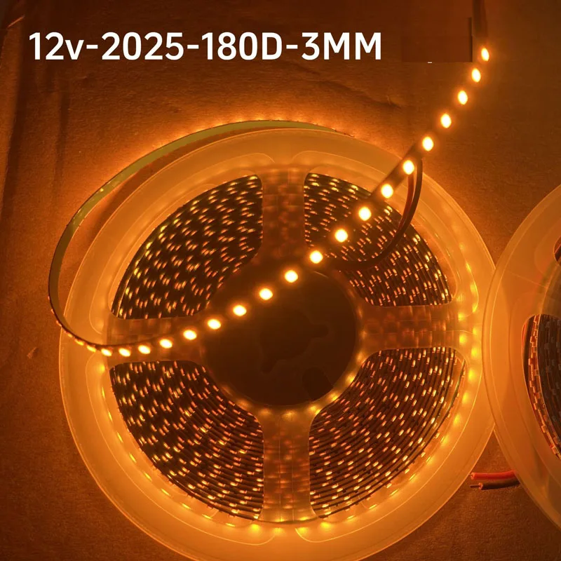 5m Super Thin 2.7mm 3mm Led Flexible Strip 180 leds 2025 Orange Amber 1700k 1800k 1900k Red Green Blue Yellow 3000k 4000k 6000k