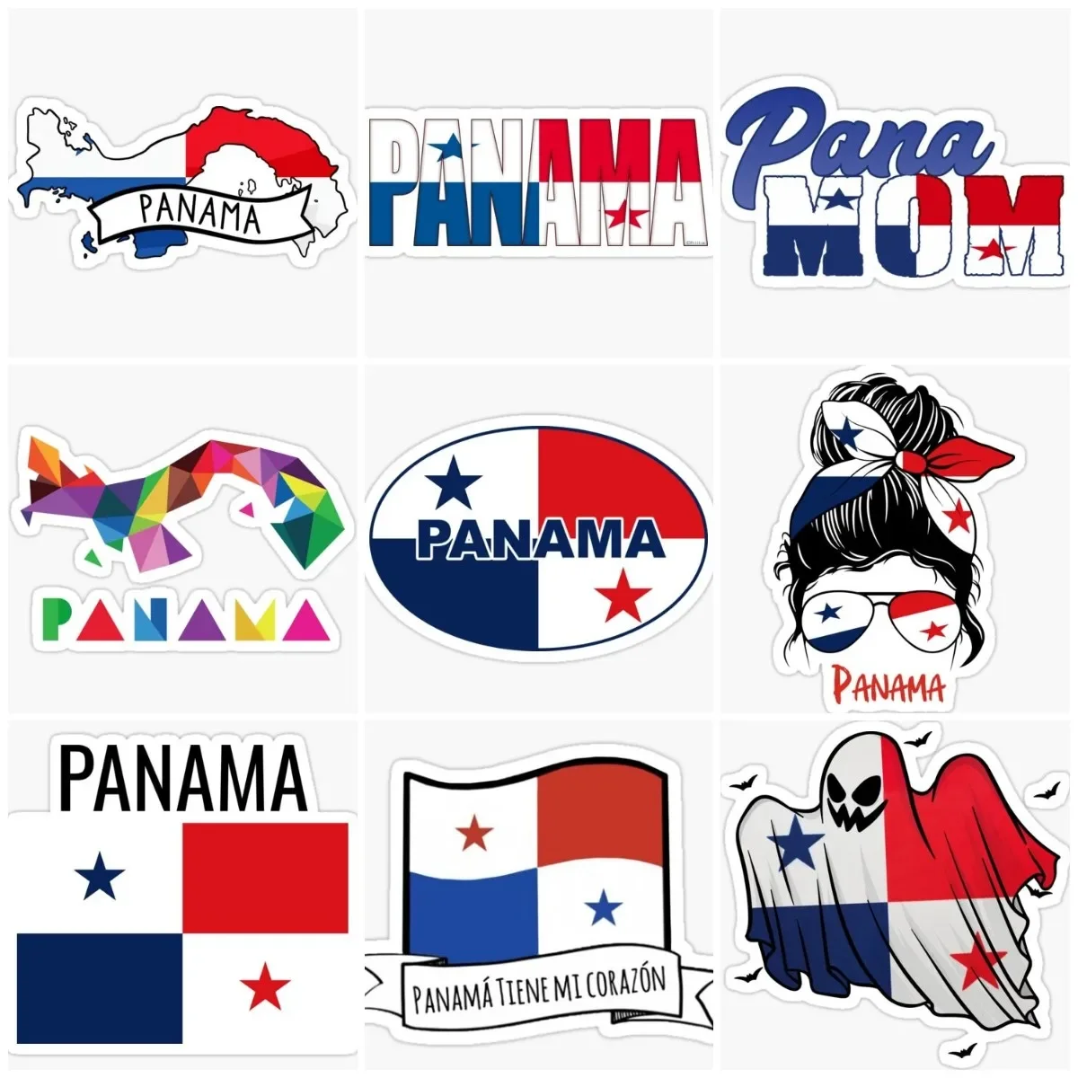 

Panamanian PAN Flag Map Sticker Laptop Truck Camper Van Bicycle Car Window Moto Wall Glass Helmet Decal Accessories Customizable