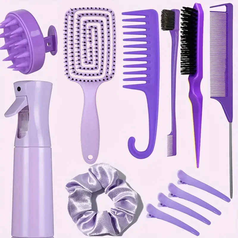 

Household Styling Comb Set, Pointed Tail Wide Tooth Multifunctional Makeup Comb, Eyebrow Brush, High-Pressure Spray Bottle Hair