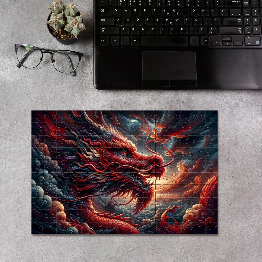 35/150/300/500/1000 قطعة النار التنين صور مخصصة شخصية الضغط الألغاز بازل قطع فسيفساء الألغاز المخصصة في الصور