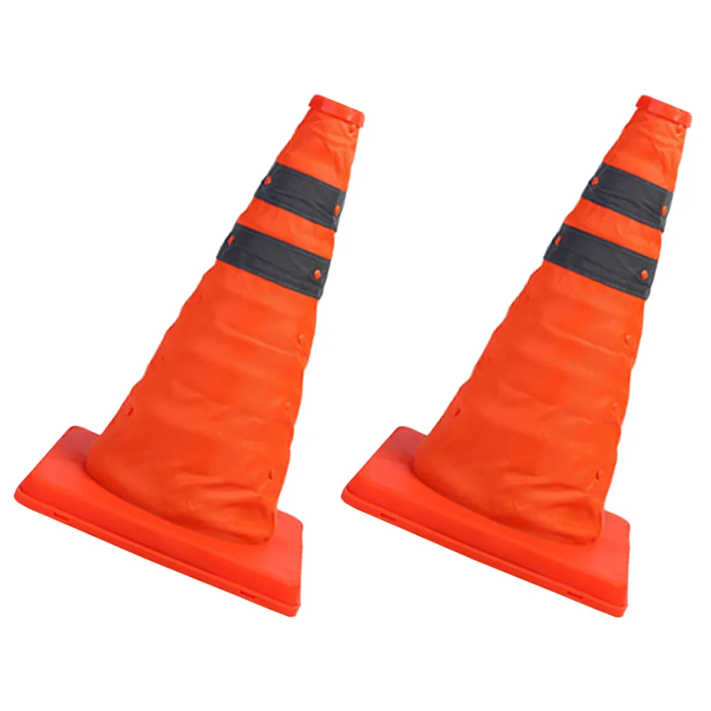 2 Pcs Road Cone Multi-function Reflective Traffic Safety Emergency Cones for Control