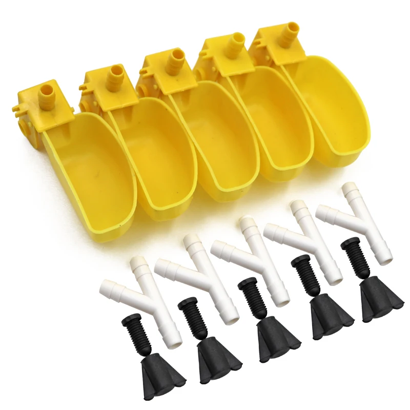 

5 Pcs Bird Quail Dove Drinking Bowl Automatic Waterer Hanging Bowls Drinking Cup Bird Quail Feeding tools