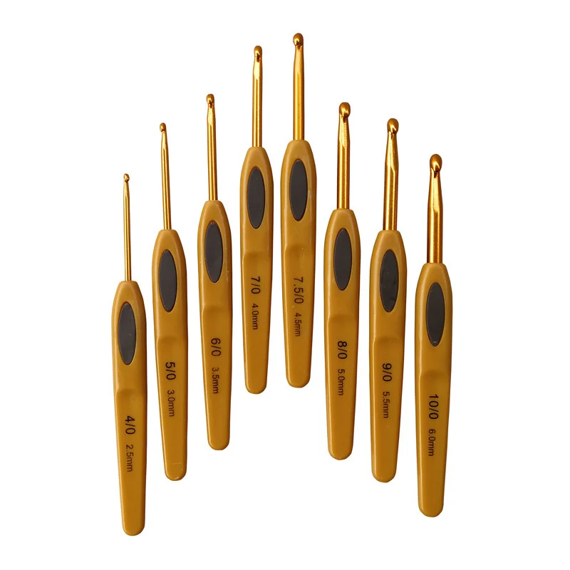 8Pcs Handmade Crochet Hook Set Stitches Sewing Tool Home Knitting Needles Aluminum Alloy DIY Portable