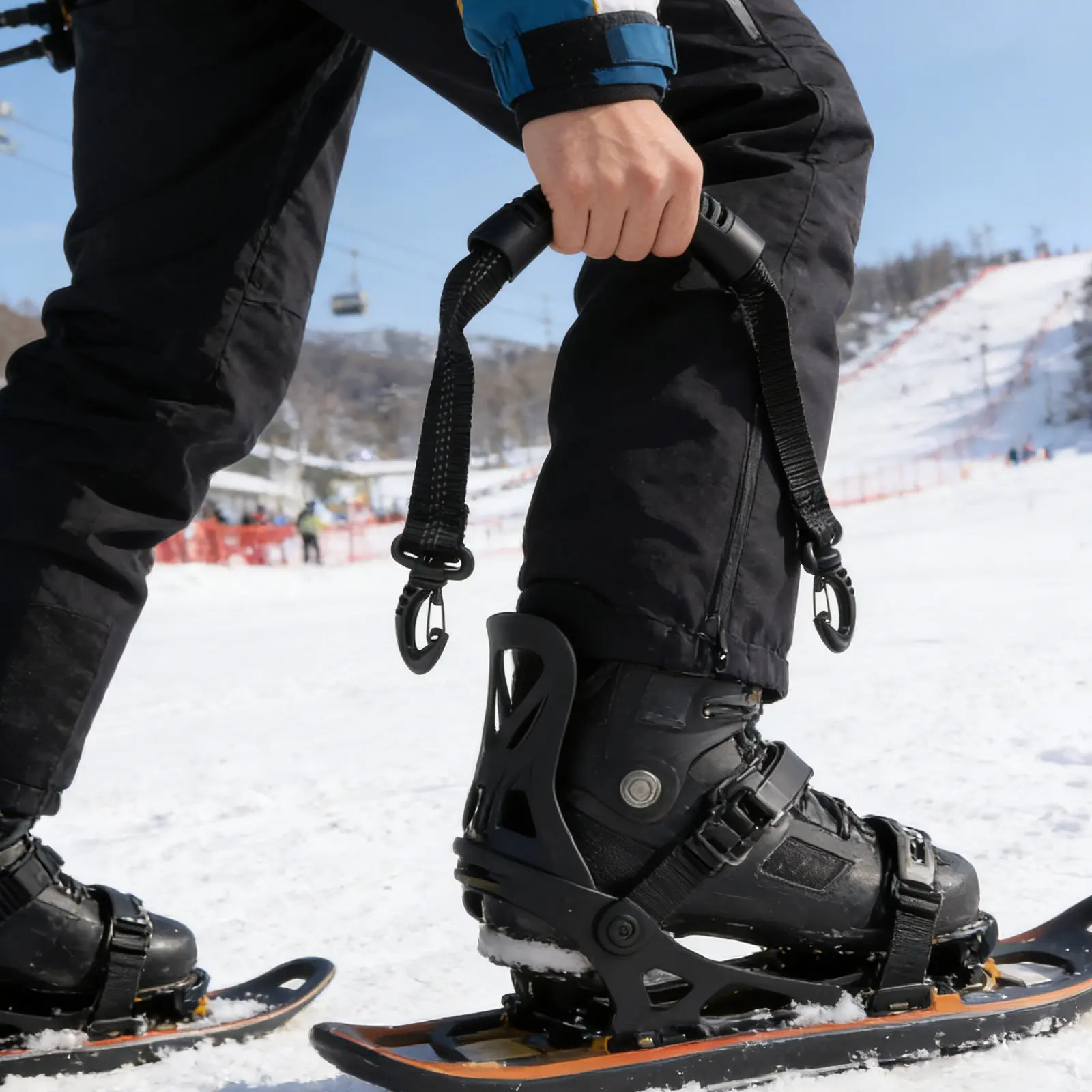 

2Pcs Ski Boot Carrier Straps Adjustable Reflective Buckle Shoulder Sling Snowboard Skate Ice Skates Carrying Strap Winter