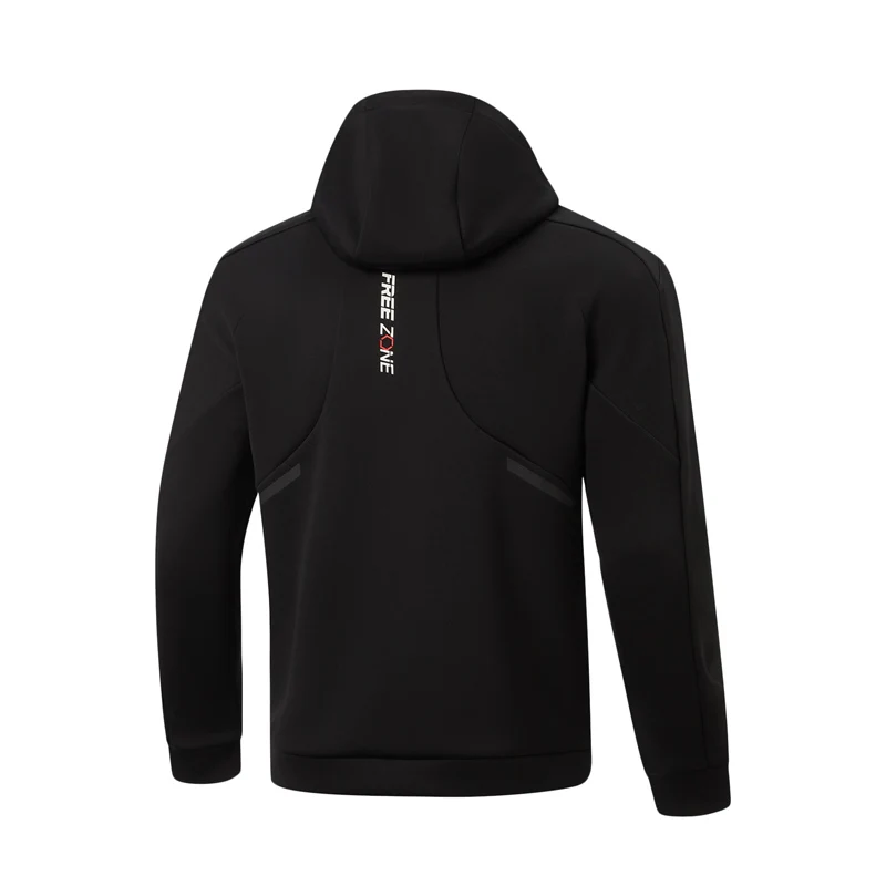 Li-Ning Men's Training Knit Hooded Jacket 3D FITTING 100%Polyester Zippered Pockets LiNing Fitness Sports Coat AWDW101
