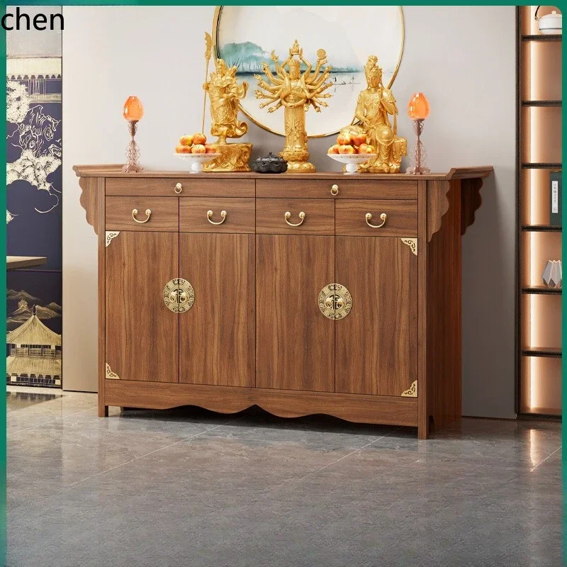 Altar Incense Table Home Buddha Shrine Cabinet Solid Wood Offering Table Guanyin Altar Cabinet Tribute God Altar
